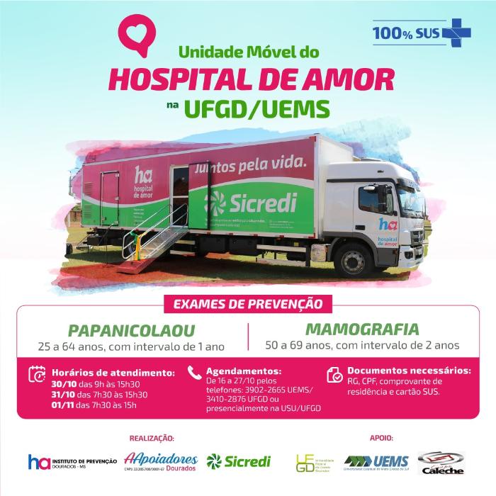 Prevenção Ao Câncer Unidade Móvel Do Hospital De Amor Realiza Exames Gratuitos Na Ufgd Folha 5608