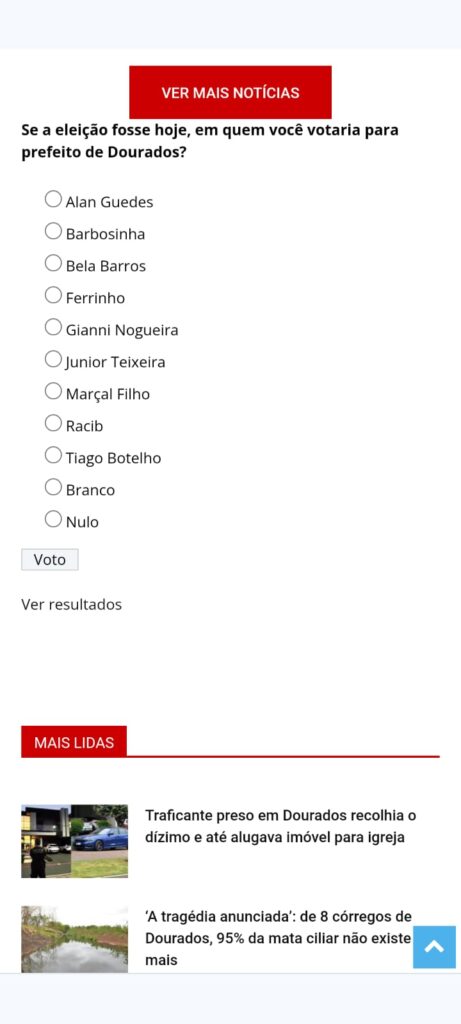 Em quem pretende votar para prefeito de Dourados? A Folha de Dourados quer sua opinião