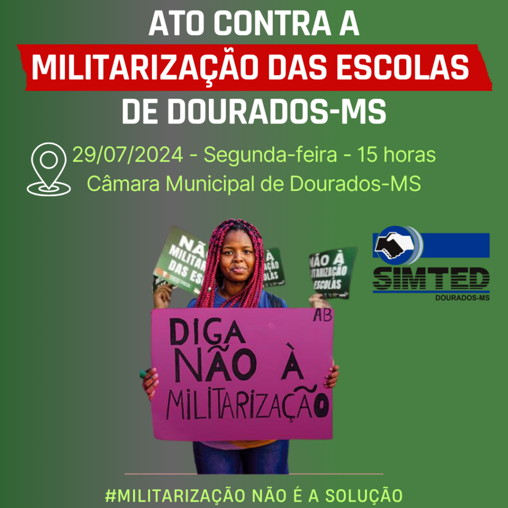 Militarização das escolas: Simted debate projeto e convoca protesto na Câmara