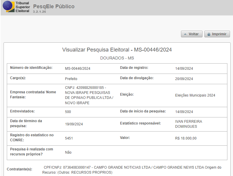 Dourados: duas pesquisas serão divulgadas nesta semana: da Ranking e do Ibrape