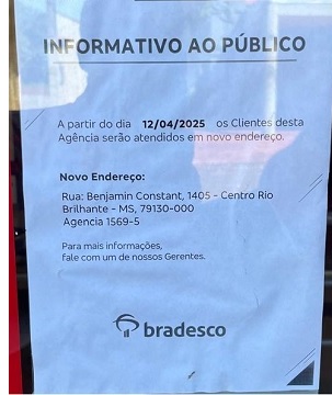 Bradesco vai fechar mais uma agência em MS; apenas em Dourados foram três