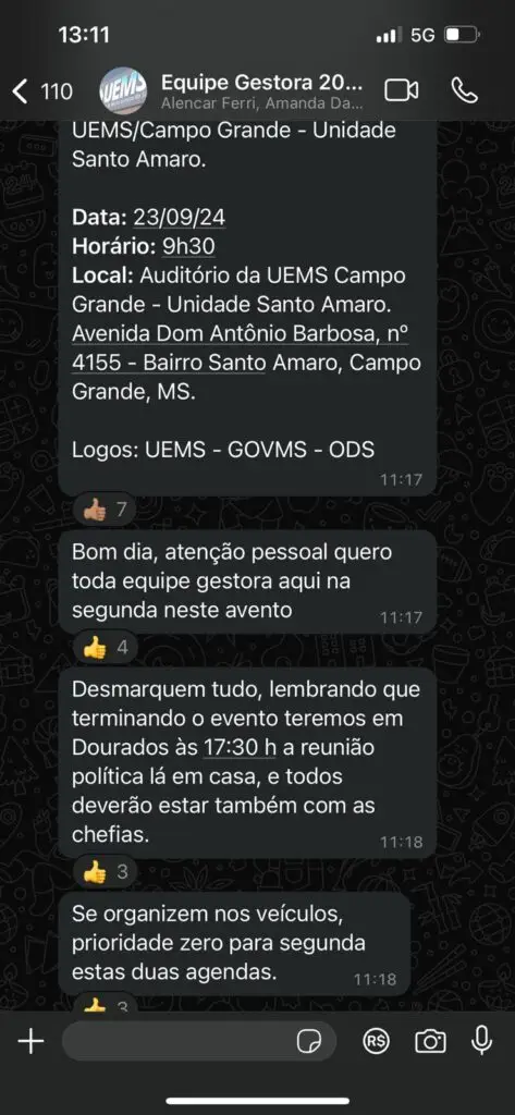 Reitor da UEMS é denunciado por assédio e festa pedindo votos para Marçal e Esmael